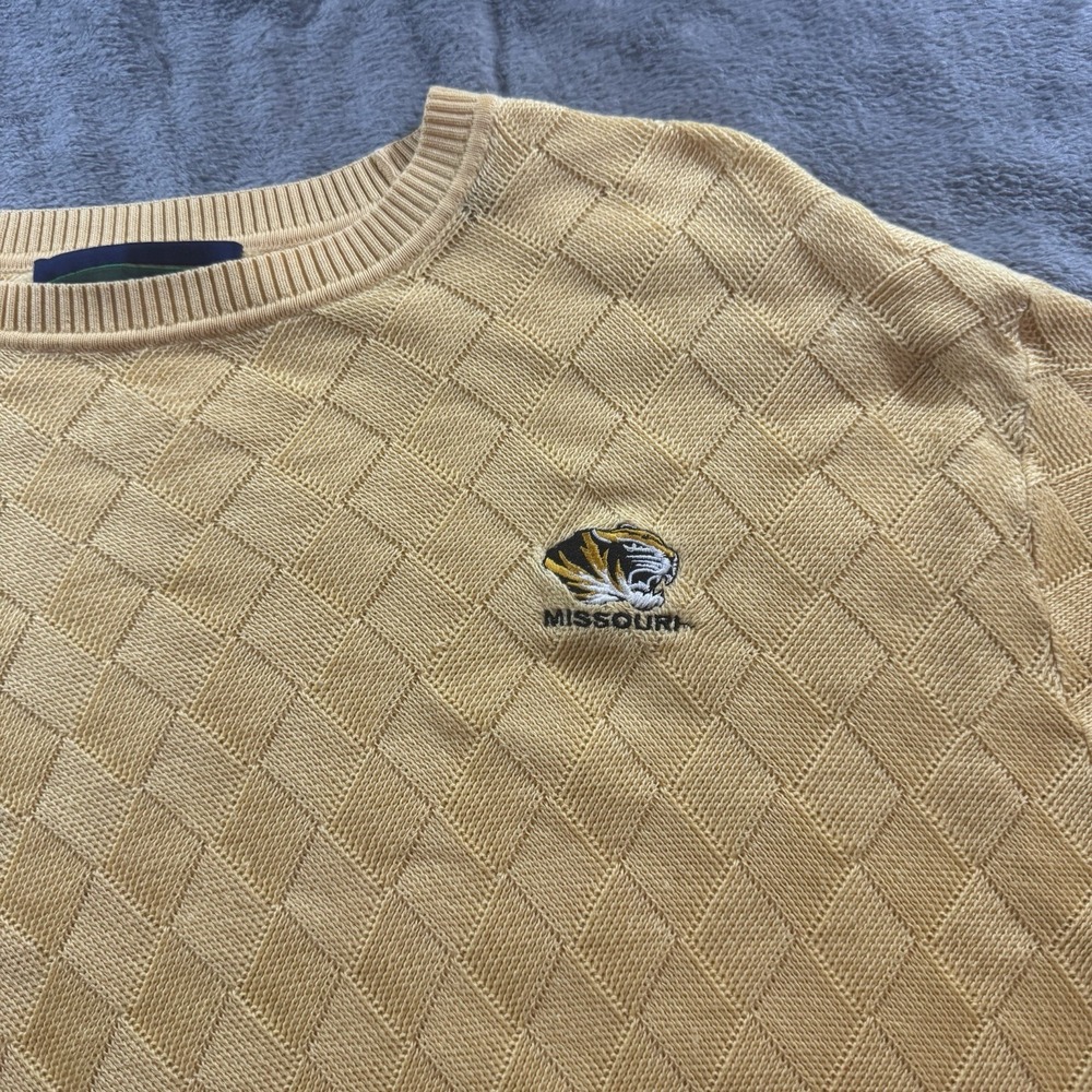 Vintage Missouri Tigers Robert Trent Jones Diamond Knit Golf Sweater Mens XL